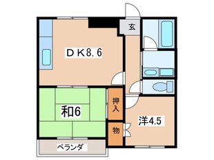 高砂ボ－ヌングの物件間取画像